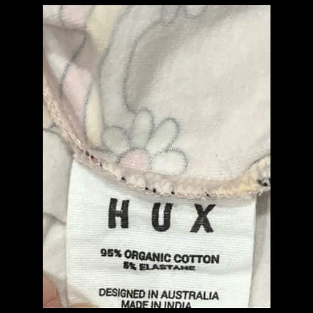 HUX BABY Daisy Rainbow Swirl Dress Shirt Sleeve Organic Cotton Pink Girls Size 4